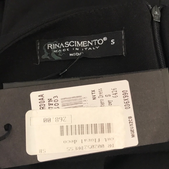 RINASCIMENTO Italy black gray floral dress NEW! - Picture 4 of 4